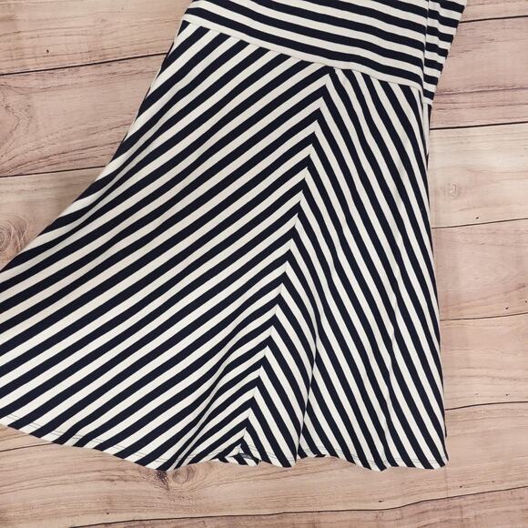 New! Cremieux Dress Womens XS Navy Ivory Striped Noah Knit High Neck A-Line NWT - Picture 4 of 13